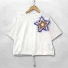 ピノーレ スター 星型 チュールフリル ドロスト クロップド Tシャツ 38のサムネイル