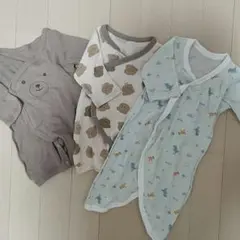 西松屋 新生児マジックテープ式コンビ肌着 ロンパースベビー肌着50cm～70cm