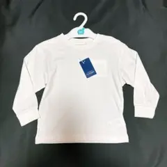 【新品】西松屋 エルフィンドール 長袖 Tシャツ 95 白 無地 ポケット付