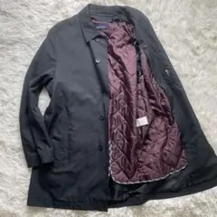 美品✨　Lサイズ　NEWYORKER ステンカラーコート　中綿ライナー付　黒