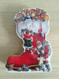 【12/15まで出品】HEIDEL サンタ 長靴型缶 空缶 カルディ