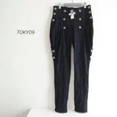 新品タグ付 TOKYO9 変形ジョッパーズパンツ XL 黒 銀ボタン サルエル