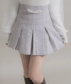 パールチェーンツイードプリーツスカート