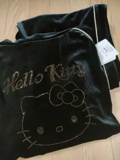 ハローキティ ベロアセットアップ ブラック　Lサイズ