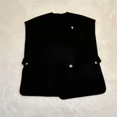 セレクトモカ オーバーサイズデザインベスト ポンチョ ウールライク 無地 ジレ