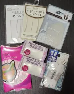 新品未使用 ヒール用ジェルクッション、かかと、靴紐(白)