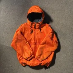 アバクロ アノラックパーカー ナイロン 裏ボア オレンジ ハーフジップ