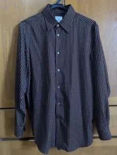Paul Smith 25AW ブラウン ストライプ 長袖シャツ