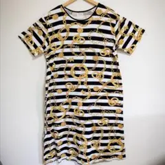 ★OLD CELINE【セリーヌ】ボーダー/スカーフ柄 カットソー Tシャツのサムネイル