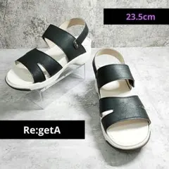 ほぼ新品 【Re:getA】コンフォートシューズ 黒 白のサムネイル