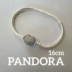 PANDORA スパークリング ハートクラスプ ブレスレット 16cm - メルカリ