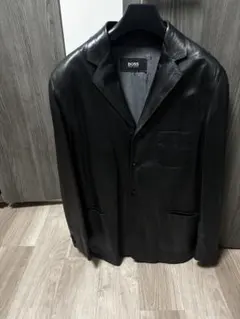 HUGO BOSS ヒューゴボス レザージャケット ブラックのサムネイル