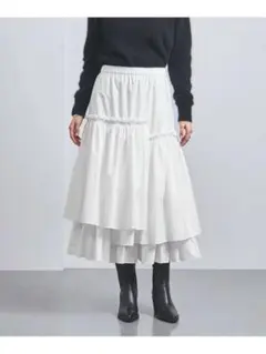 ユナイテッドアローズ Pティアードスカート ロング フレア フリル 38