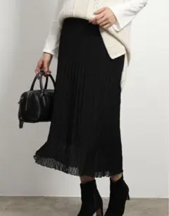 ROPE ブラック プリーツスカート 38