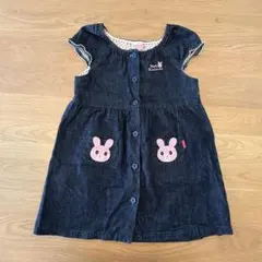 ミキハウス　ワンピース　デニム風　100cm