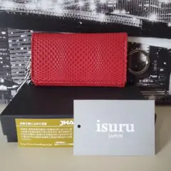 isuru レザーコインケース レッド