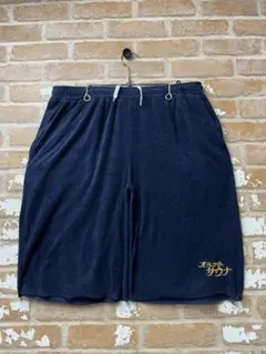 オールナイトサウナ　ハーフパンツ　刺繍　ネイビー　ワンポイント　L サウナ