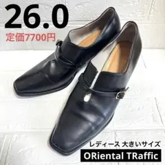 ORiental TRaffic 甲深パンプス ウッドヒール 黒 26cmのサムネイル