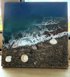 レジンアート 海のオブジェ 砂浜と波のパネル - メルカリ