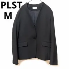 【美品】PLST ノーカラージャケット ブラック