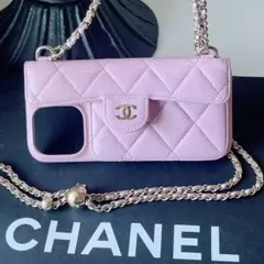 最終　CHANEL シャネル スマホケースショルダーiPhone15promaxのサムネイル