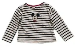 プティマイン ディズニー ミッキー ボーダー 長袖Tシャツ 110cm綿100%