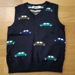 familiar☆車ボーダー柄ベスト110cm