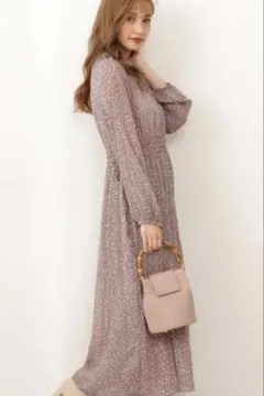 プロポーションドレッシング 花柄プリーツワンピース S