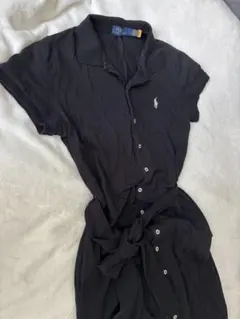 Polo Ralph Lauren ブラック 半袖フレアワンピース