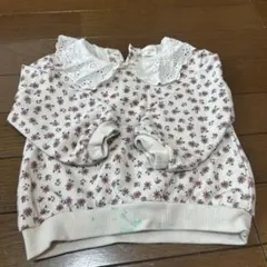 SIMPLE FREE 花柄レース襟トップス 90