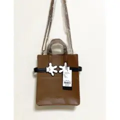 Areeam 新品 ブラウン ミッキー チェックライナーショルダーバッグ