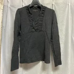 ★美品★✨リフレクト✨カシュクールカットソー　ワールド　上品　グレー　毛100%のサムネイル