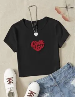 shein 半袖 Tシャツ ミニT ショート丈 クロップド丈 Lサイズ