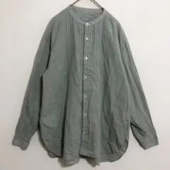 マッキントッシュフィロソフィー　ジャガードストライプ　ブザム　バンドカラーシャツ