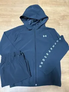 【美品】UNDER ARMOUR ジャージ上下セット ブラック