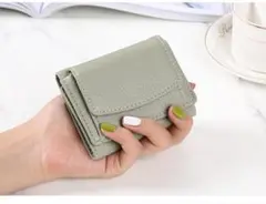 ミニ 財布 グレー 新品 三つ折り サブ メンズ　レディース　プレゼント　藍色