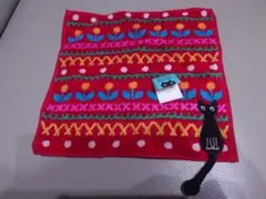 超お買得新品タグ付 Atsuko Matano タオルハンカチ 猫 花柄 レッドのサムネイル