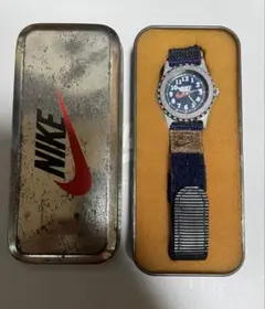 希少】NIKE スウッシュロゴ 90s ホワイト文字盤 ターコイズブルー 