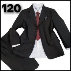 極美品【120】男の子 フォーマルスーツ 5点 黒 入学式 卒園式