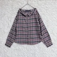 アンアナザーアンジェラス チェック柄 丸襟 ブラウス シャツ (F) レトロのサムネイル