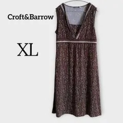 Croft&Barrow ペイズリー柄ワンピース XL ノースリーブ ブラウン