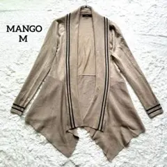 【マンゴー】ロングカーディガン ニット　ベージュ 薄手 Mのサムネイル