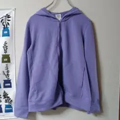 ユニクロ　ドライフーデッドパーカー パープル フルジッパー