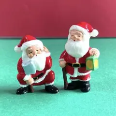 サンタクロース　ミニフィギュア　2体　4×2.5cm 3×2.5cm