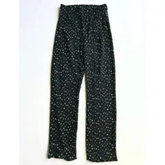 coca コカ プリーツパンツ ドット 水玉 ブラック Mサイズ ウエストゴム