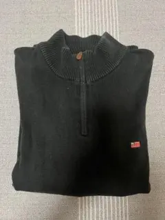 古着 ポロ ジーンズラルフ・ローレン ハーフジップ コットンニットセーター 黒