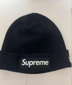 Supreme Neweraビーニー ビッグロゴ ブラックのサムネイル