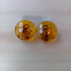 琥珀イヤリング