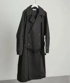 トレンチコート ダブルブレスト 黒