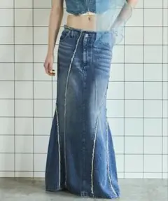 【試着のみ】MAISON SPECIAL デニムマキシスカート BLU/38のサムネイル